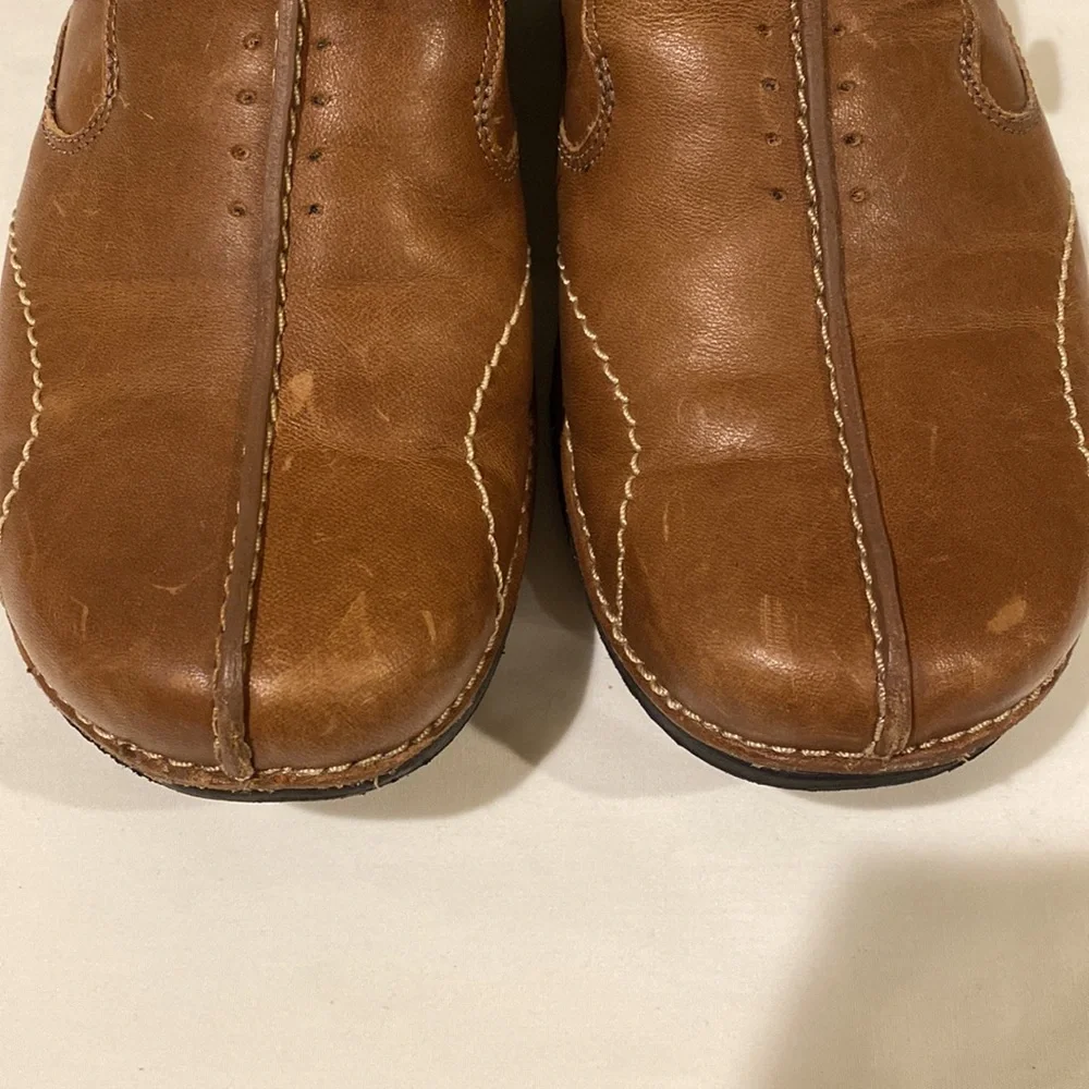 Clarks Structured Brown Leather Loafers Size 9N